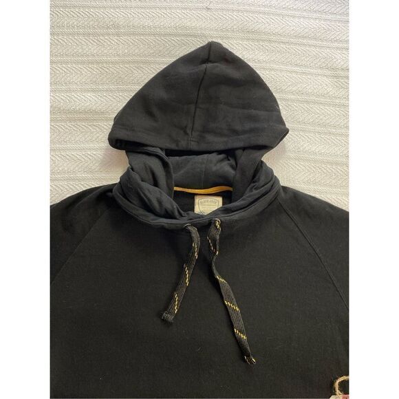 BLACKJACK MEN’S MEDIUM Black Pullover  Hoodie with Gold Trim - Picture 2 of 10